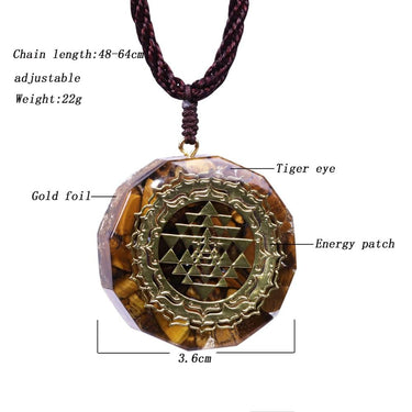 Orgonite Tiger Eye X Sri Yantra Necklace-Your Soul Place